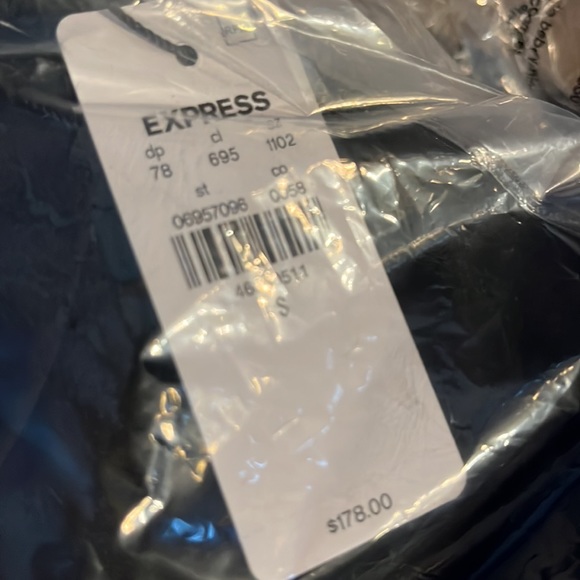 NWT Tweed Faux Leather Pieced Chain Strap Jacket - Picture 8 of 8